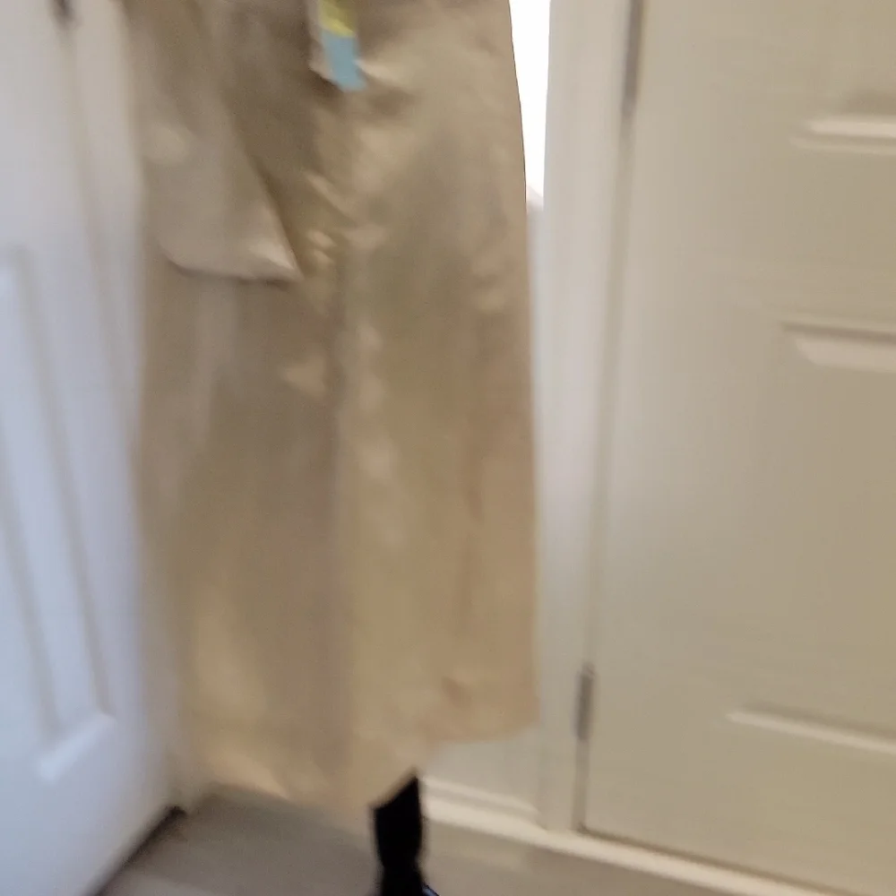 ANTONIO MELANI Cream Metallic Sheen Faux Wrap Dress - Picture 5 of 14